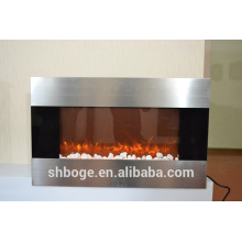 36" stainless steel face decor flame electric fireplace heater